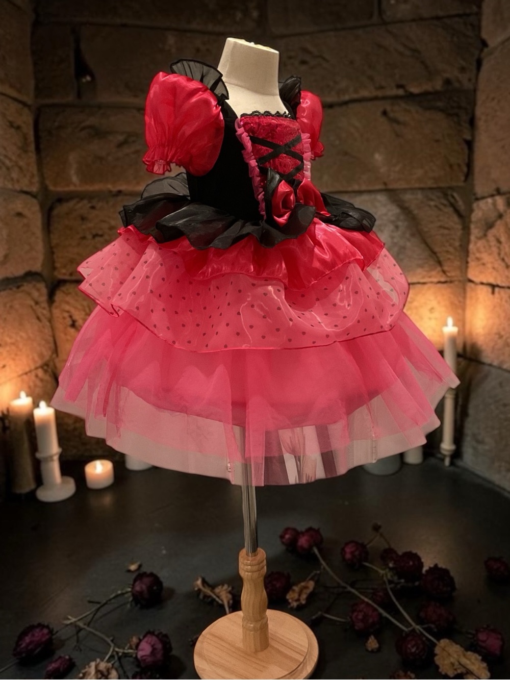 Girls' Hot Pink & Black Princess Tutu Costume Dress - Picture 2 of 4